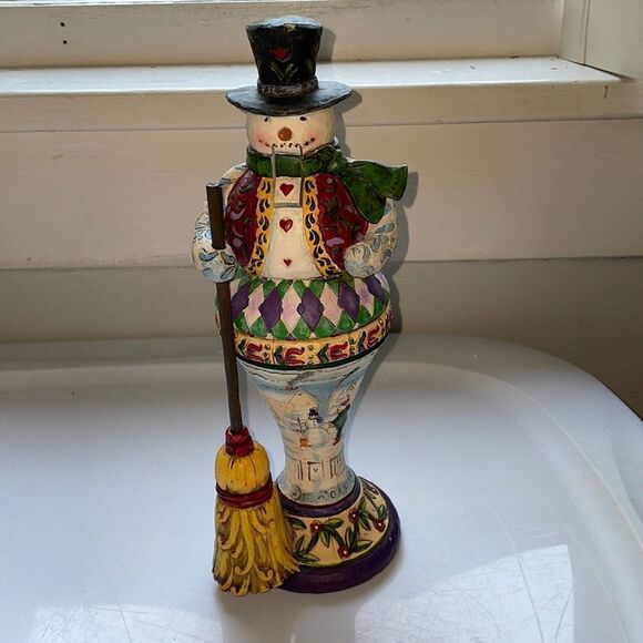 New in Box 2005 Jim Shore Snowman Nutcracker In Sweeps Winter Fun Figurine - Picture 1 of 8